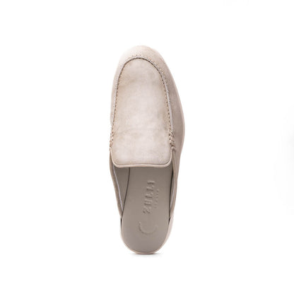 Zelli Soro Sueded Goatskin Slip-On Mule in Grey