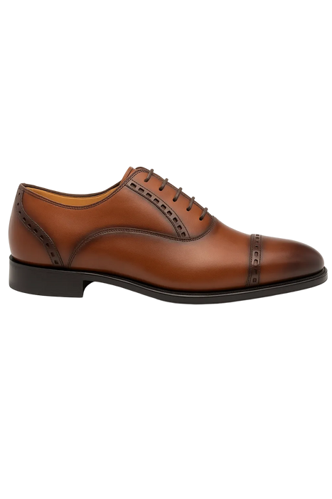 Amaro Leather Cap Toe Cognac By Mezlan Made In Spain Brand
