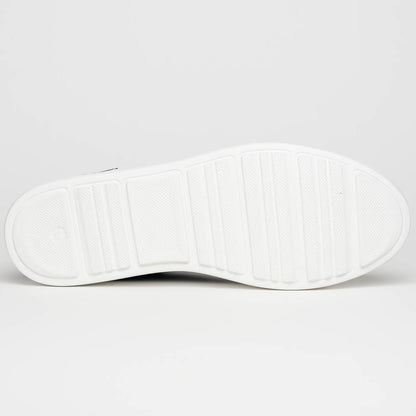 Zelli Spettacolare Calfskin & Suede Slip-On Sneakers in Black