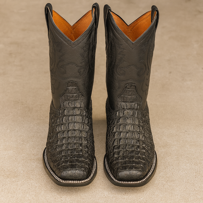 Square Toe Alligator Print Boots
