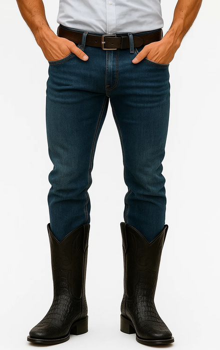 Square Toe Alligator Print Boots