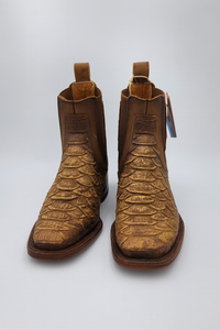 Square Toe Ankle Boots Python Print Oryx