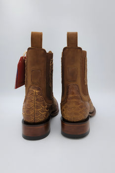 Square Toe Ankle Boots Python Print Oryx