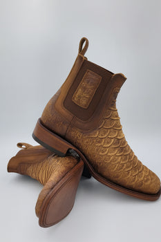 Square Toe Ankle Boots Python Print Oryx
