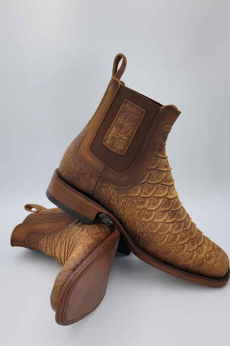 Square Toe Ankle Boots Python Print Oryx