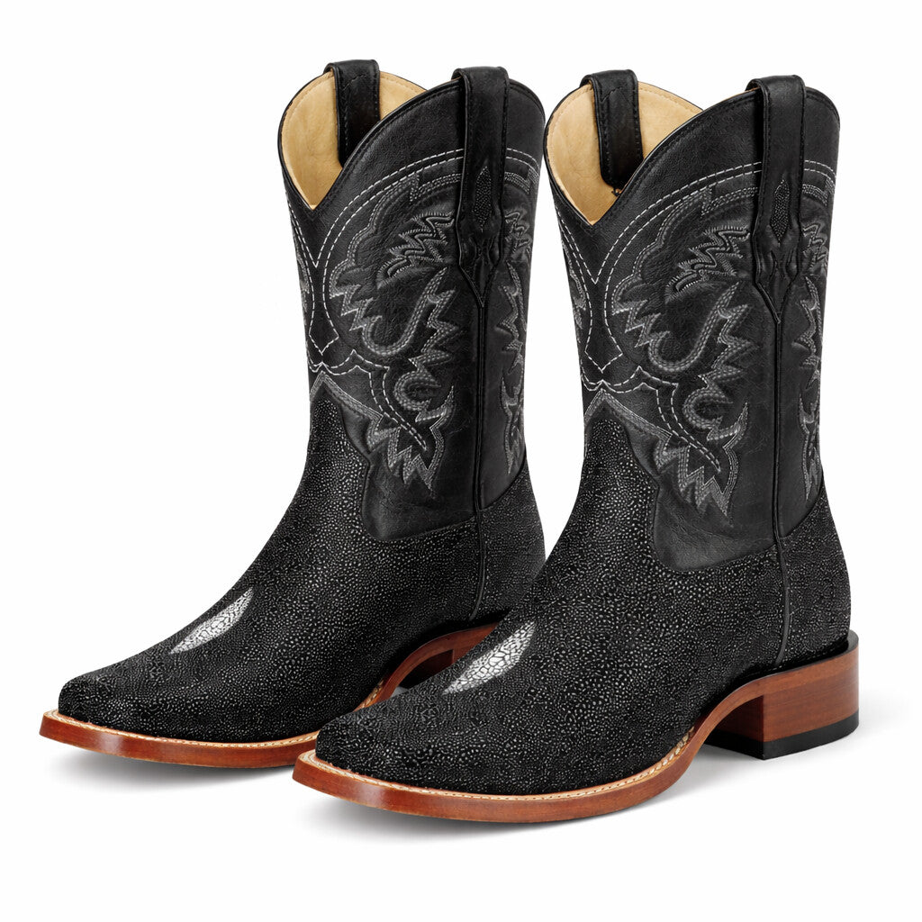 Men’s Square Toe Stingray Boots – Luxury Exotic Leather Footwear - By Los Altos Boot