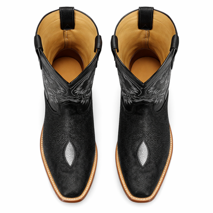 Men’s Square Toe Stingray Boots – Luxury Exotic Leather Footwear - By Los Altos Boot