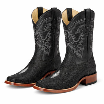 Men’s Square Toe Stingray Boots – Luxury Exotic Leather Footwear - By Los Altos Boot