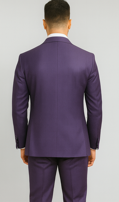 Stacy Adams Mens Windowpane Suit Purple