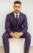 Stacy Adams Mens Windowpane Suit Purple