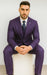 Stacy Adams Mens Windowpane Suit Purple