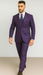 Stacy Adams Mens Windowpane Suit Purple
