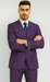 Stacy Adams Mens Windowpane Suit Purple