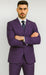Stacy Adams Mens Windowpane Suit Purple