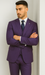 Stacy Adams Mens Windowpane Suit Purple