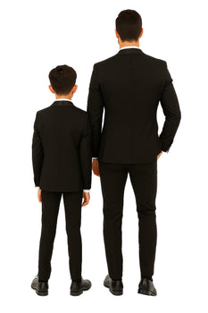 Father and Son Suits - Stacy Adams Slim Fit Boys 5pc Tuxedo, Black - Image 2