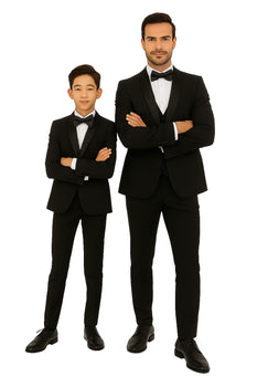 Father and Son Suits - Stacy Adams Slim Fit Boys 5pc Tuxedo, Black - Image 5
