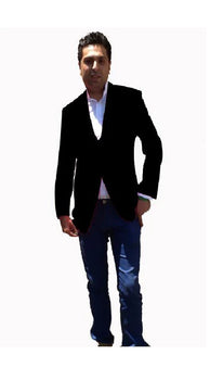 Stage Party Bright Men'S Sport Coat / Dinner Jacket Blazer Vented Black
