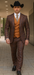 Statement Confidence Designer Suit - Copper - Orange - Super 150's Wool Suits 1 Button Peak Lapel Double Breasted Vest Rust Color Perfect For Church