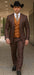 Statement Confidence Designer Suit - Copper - Orange - Super 150's Wool Suits 1 Button Peak Lapel Double Breasted Vest Rust Color Perfect For Church