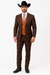 Statement Confidence Designer Suit - Copper - Orange - Super 150's Wool Suits 1 Button Peak Lapel Double Breasted Vest Rust Color Perfect For Church