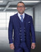 Statement Mens Big and Tall 3 Piece 100% Super 200s Wool Suit – Classic Fit Woven Texture, Wide Leg Pants