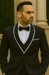 Statement Men's Black with White Lapel Vested 100% Wool Tuxedo