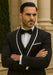 Statement Men's Black with White Lapel Vested 100% Wool Tuxedo