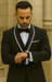 Statement Men's Black with White Lapel Vested 100% Wool Tuxedo