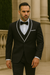 Statement Men's Black with White Lapel Vested 100% Wool Tuxedo