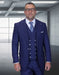 Statement Mens Classic Fit 3 Piece 100% Super 200s Wool Woven Texture Suit – Wide Leg Pleated Pants
