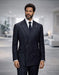 Statement Mens Modern Fit 2 Piece 100% Super 200s Wool Pinstripe Suit – Double Breasted Peak Lapel