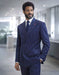 Statement Mens Modern Fit 2 Piece 100% Super 200s Wool Pinstripe Suit – Double Breasted Peak Lapel