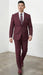 Statement Mens Modern Fit 2 Piece 100% Super 200s Wool Suit – Solid Colors, Notch Lapel Jacket