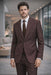 Statement Mens Modern Fit 2 Piece 100% Super 200s Wool Suit – Peak Lapel with Pick Stitching