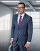 Statement Mens Modern Fit 2 Piece 100% Super 200s Wool Suit – Peak Lapel with Pick Stitching