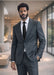 Statement Mens Modern Fit 2 Piece 100% Super 200s Wool Suit – Peak Lapel with Pick Stitching
