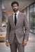 Statement Mens Modern Fit 2 Piece 100% Super 200s Wool Suit – Peak Lapel with Pick Stitching
