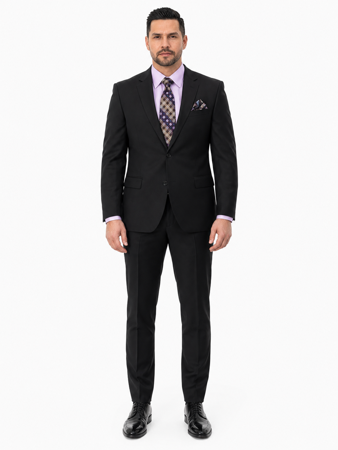 Statement Mens 2 Piece 100% Super 200s Wool Suit – Solid Colors, Notch Lapel Jacket Modern Fit