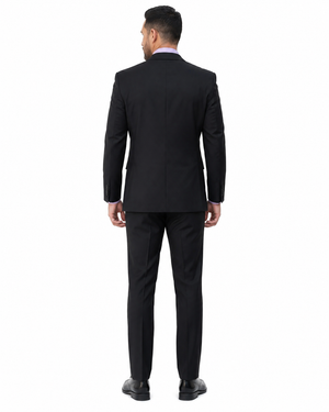 Statement Mens 2 Piece 100% Super 200s Wool Suit – Solid Colors, Notch Lapel Jacket Modern Fit