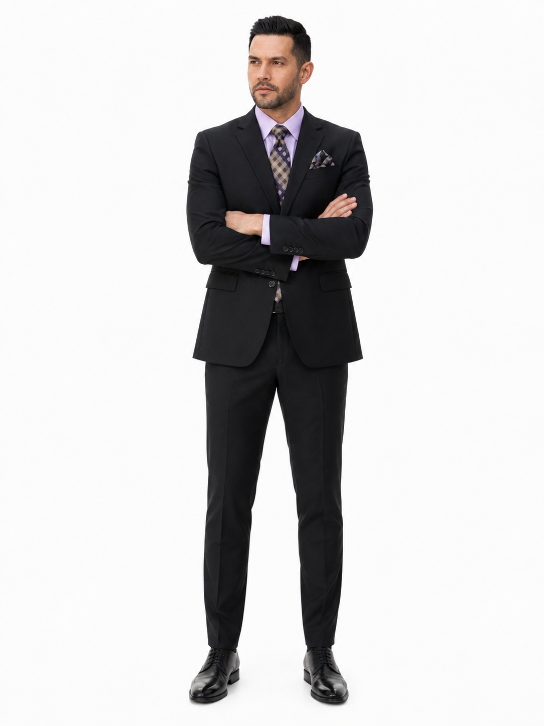 Statement Mens 2 Piece 100% Super 200s Wool Suit – Solid Colors, Notch Lapel Jacket Modern Fit