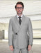 Statement Mens Modern Fit 2 Piece 100% Wool Suit – Double Breasted Jacket with Metal Buckle Closure