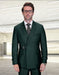 Statement Mens Modern Fit 2 Piece 100% Wool Suit – Double Breasted Jacket with Metal Buckle Closure