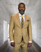 Statement Mens Modern Fit 2 Piece 100% Wool Suit – Notch Lapel Single Breasted Jacket