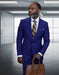 Statement Mens Modern Fit 2 Piece 100% Wool Suit – Wide Peak Lapel, One Button Jacket