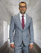 Statement Mens Modern Fit 2 Piece 100% Wool Suit – Wide Peak Lapel, One Button Jacket