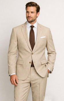 Statement Mens Modern Fit 2 Piece 100% Wool Textured Solid Suit – Single Breasted Notch Lapel Jacket