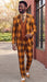 Statement Mens Modern Fit 3 Piece 100% Super 200s Wool Large Checker Suit – Double Breasted Vest