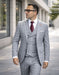Statement Mens Modern Fit 3 Piece 100% Super 200s Wool Suit – Various Patterns, Double Breasted Vest