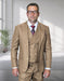 Statement Mens Modern Fit 3 Piece 100% Super 200s Wool Suit – Wide Peak Lapel, Double Breasted Vest